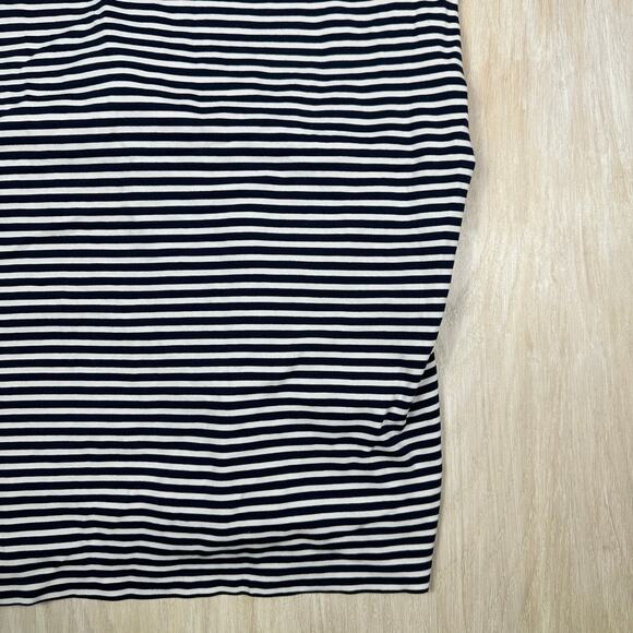 J Crew Navy White Stripe Lace Up T-Shirt Casual Nautical Short Sleeve Dress XL - Picture 15 of 16